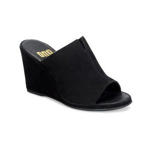 OUO HANNAH BLACK SUEDE WEDGE